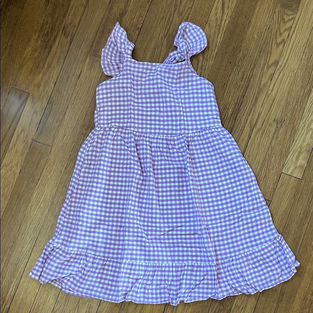 Cat & Jack Lavender Gingham Ruffle Strap Dress